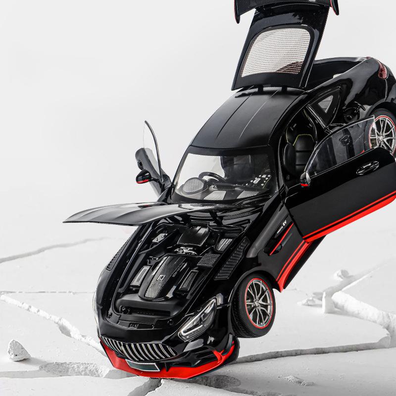 1:18 Mercedes Benz AMG GTR Alloy Metal Model Car Sound & Light Toy Gifts Miniature For Boys Diecast Vehicles Collectables Hobby