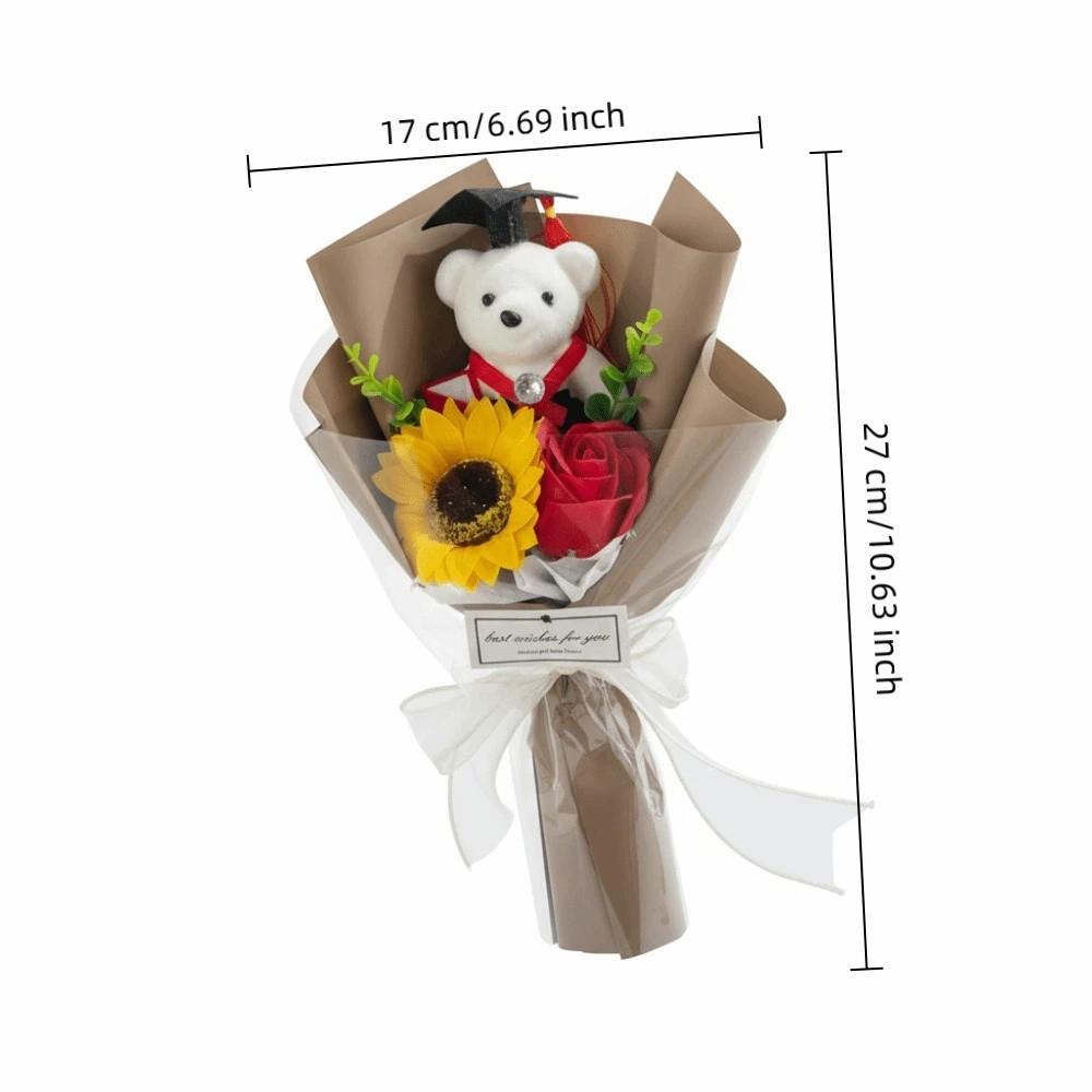 Cartoon Sunflower Graduation Bouquet Bouquet Decoration Graduation Lovely Bear Bouquet Animal Bouquet Valentine's Day