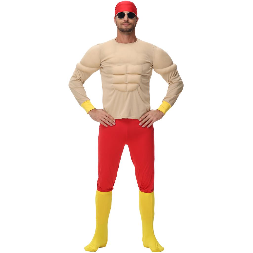 Adult Muscle Man Costume, Fake Abs Funny Cos Costume, Halloween Muscle Man Cosplay Costume