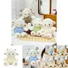 Plush Sheep Toy With Dot Patterned Clothing Decor For Kids Birthday Gift