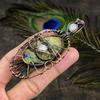 Labradorite, Moonstone Copper Wire Wrap Jewelry Pendant 2.44" l2R56