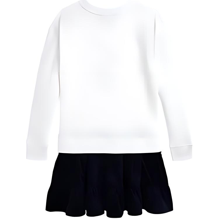 Polo Ralph Lauren Color Block Logo Long Sleeve Dress Kids Dresses White 313950935-001