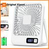 Xiaomi Tischventilator, Tragbarer USB Wiederaufladbarer Ventilator, 180° Neigbarer Klappbarer Persönlicher Ventilator mit Leistungsanzeige, 5 Geschwindigkeiten Ultra Leiser Tischventilator