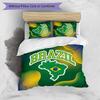 Brasilien Fußball Bedruckte Bettwäsche 3-teiliges Set Gemütliches Atmungsaktives Bettbezug-Set als Einweihungs-Feiertagsgeschenk