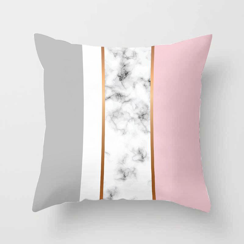 Home Decor Geometric Marble Print Sofa Cushion Decorative Pillowcase Polyester Square Throw Pillow Funda De Almohada