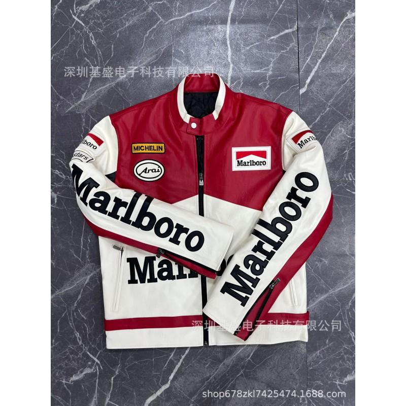 Mens PU Leather Biker Jacket With