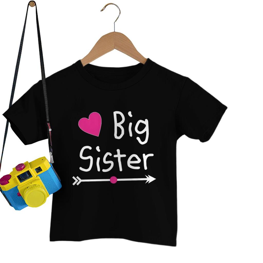 SiblingThemed Girl Clothing Big Sister Little Sister Print Summer Kids T Shirt Graphic Shirt Girls Tops Sibling Cartoon Tshirt
