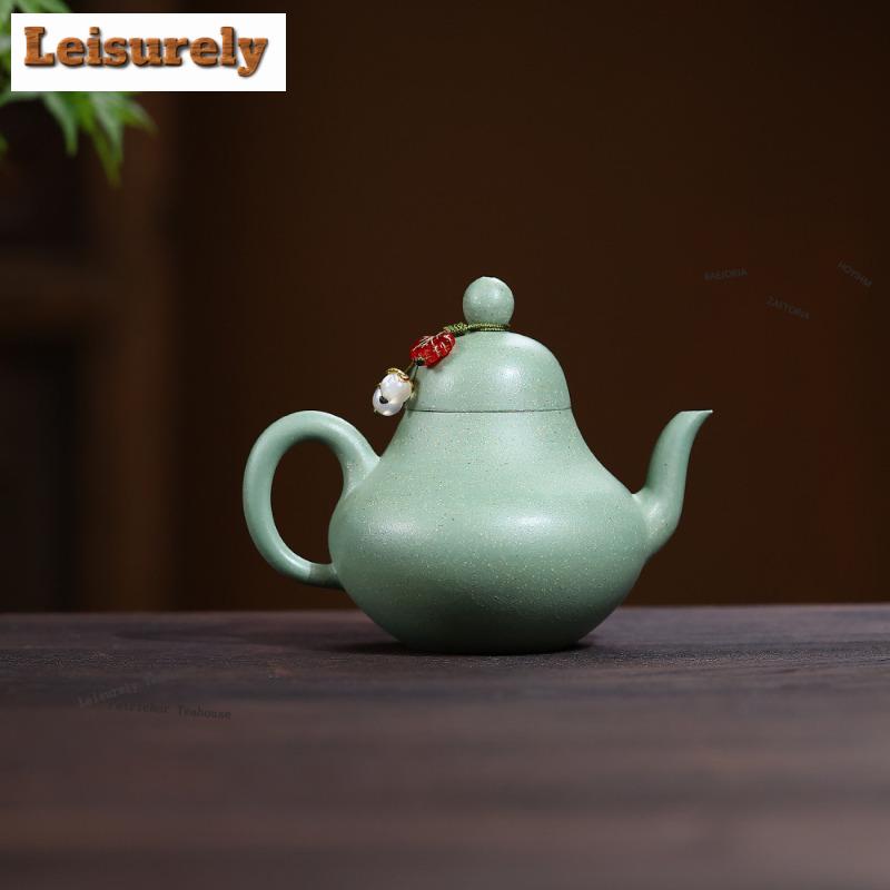 181ml Creative Yixing Purple Clay Teapots Handmade Siting Pot Raw Ore Bean Green Sand Mud Kettle Zisha Tea Set Ornaments Gifts