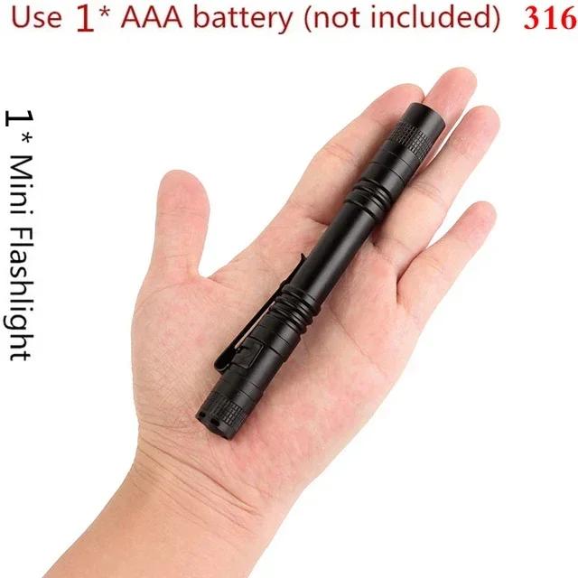 Portable Pen Light Mini LED Flashlight Small Torch Pocket Emergency Lights Pen Flashlights Handlight Use AAA Batteries