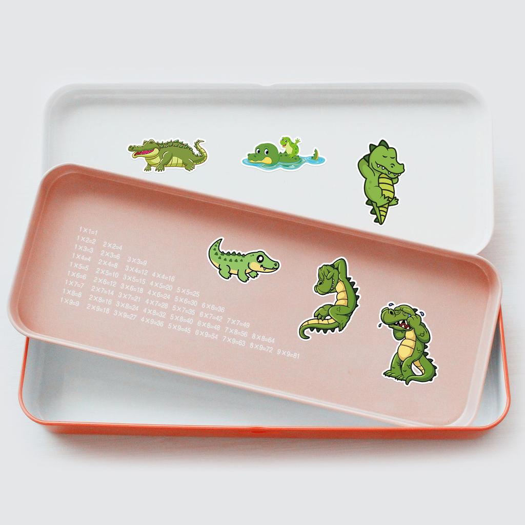 50 Small Crocodile Cartoon Stickers Mobile Phone Laptop Water Cup Decoration Stickers Waterproof Creative Hand Note Stickers