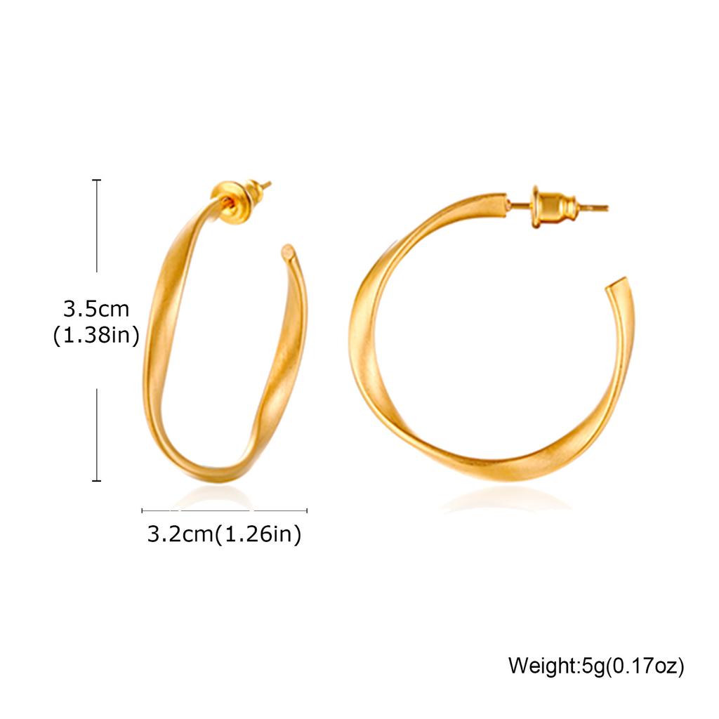 Dainty Twisted Hoop Earrings for Women Stianless Steel Circle Round Ear Clip Accessory Wedding Statement Jewelry