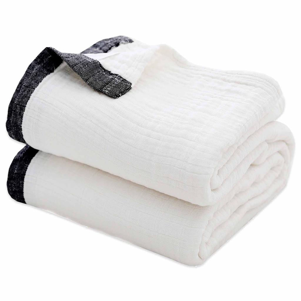 SE Softexly Gauze Gauze Perfect for Naps and Light Comfortably and Dust 150x200cm Blanket, Single/Semi-Double Size, 4-Layer Fabric, 100% Cotton,