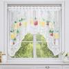 Lace Half Curtain, Lightweight Semi-Transparent Gauze Short Kitchen Window Curtain, Breathable Nordic Style Curtain for Bay Windows Cabinet Doors