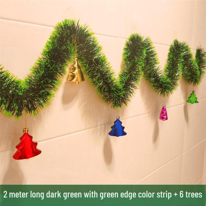 Christmas Ribbon Garland & Ornaments: Rattan, Leaves, Snowflakes & Tinsel for Decoration