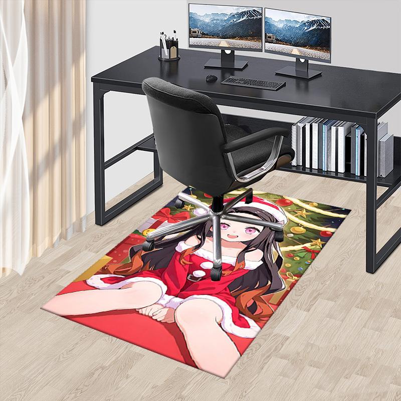 

1pc Christmas Santa Claus Chair Mat - Anime Cartoon Design, Non-Slip Carpet for Office, Home Decor, Living Room, Bedroom, Game Room & Dormitory.Q094 60cm by 90cm