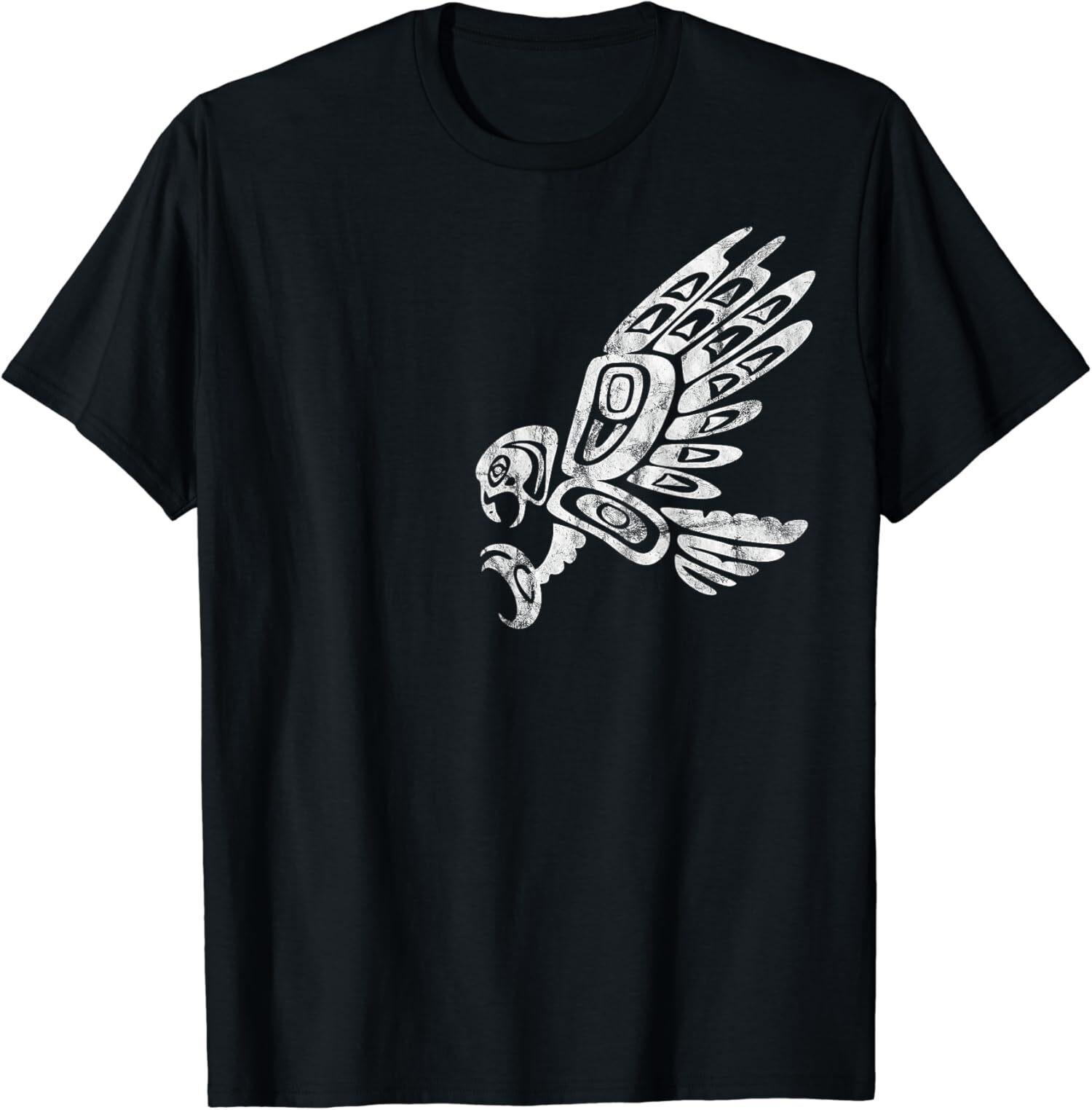 NEW LIMITED Abstract Haida Art Pacific Northwest Coast Bird T-Shirt M
