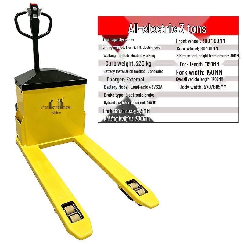 2-3 Ton Electric Hydraulic Forklift for Construction and Warehouse Use - Off-Road Pallet Lifting Truck