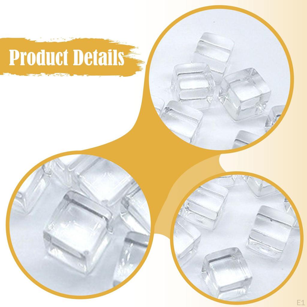 100 Pieces Acrylic Cubes Blank Dice DIY Learning Stacking Toy 1cm Board Game Building Blocks for