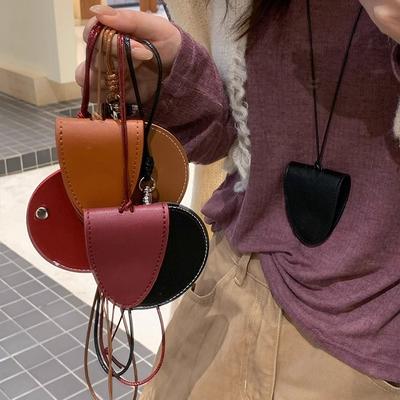 Multifunctional Neck Pu Leather Autumn And Winter Sweater Chain Necklace Accessories Women'S Magnetic Glasses Clip Key Bag Earphone Bag Decoration