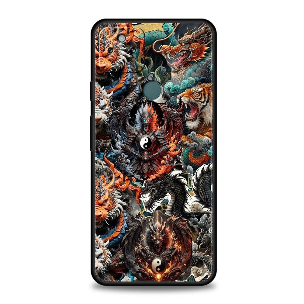 

Chinoiserie Loong Flower Dragon Phone Case Cover for Google Pixel 10 9 8 7 6 9A 8A 7A 6A Pro Shockproof Soft TPU 10 Pro XL Shell Pixel 6 Pro
