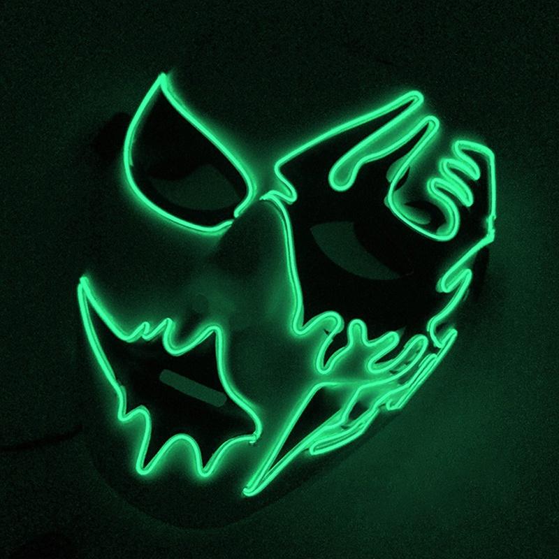 Premium Face Mask With Led Light Ideal For Halloween Dance Party Cosplay Decor