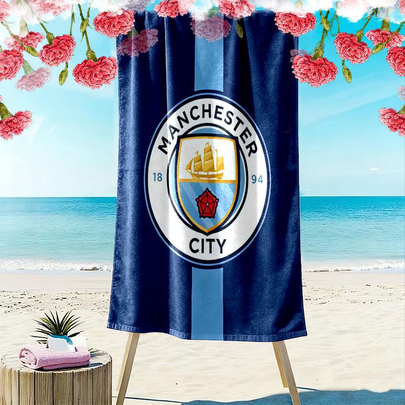 Wild MCFC Victory Print Beach Towel, Large Soft Quick Dry Towel for Beach Camping Swimming