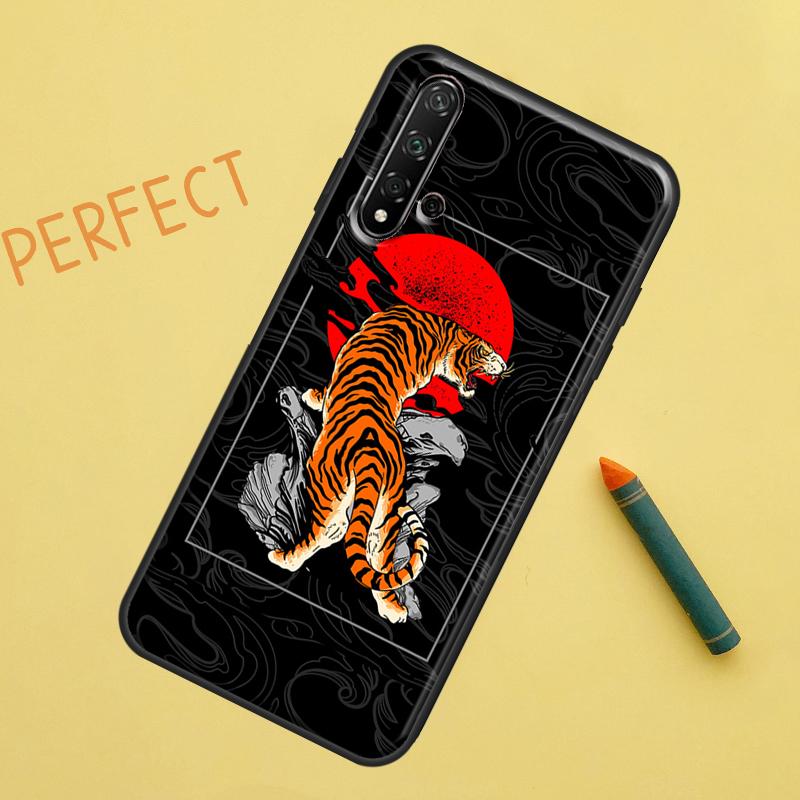 Tiger Red Sun Japan Art For Huawei Nova 5T 9 10 SE 7i 8i 11i 12i Y60 Y61 Y70 Y72 Y73 Y90 Y91 P20 P30 P40 Lite Case