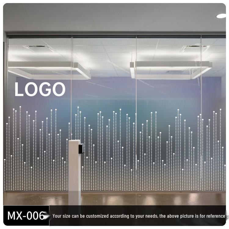 Gradient Frosted Glass Film: Semi-Transparent Office Partition Sticker.