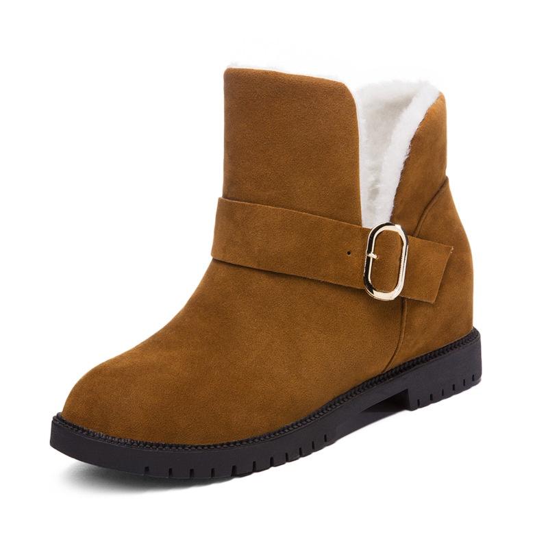 Stylish Womens Warm Low Heel Snow Martin Flap Boots For Mid Calf Comfort