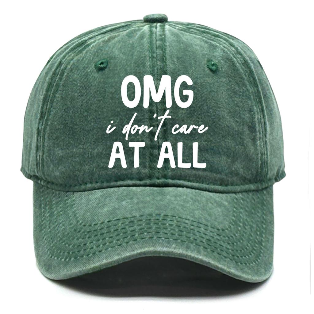 “I Don't Care At All” Unisex Snapback Baseball Caps Dad Hat Adjustable Buckle Headwear Sun Hat Ideal Choice For Casual Wear