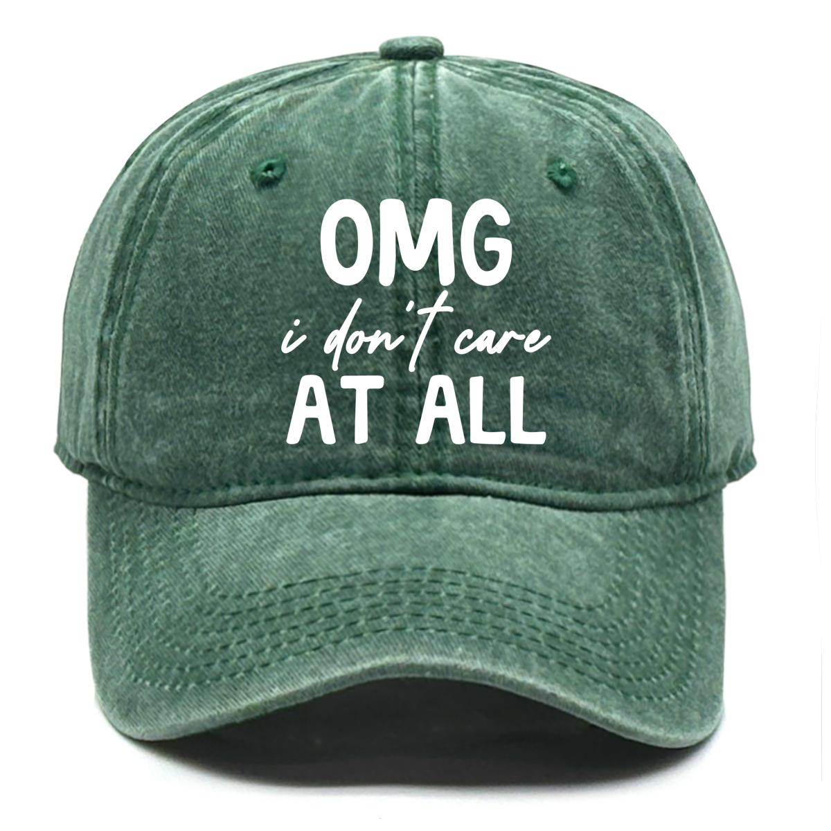 

“I Don t Care At All” Unisex Snapback Baseball Caps Dad Hat Adjustable Buckle Headwear Sun Hat Ideal Choice For Casual Wear зелений