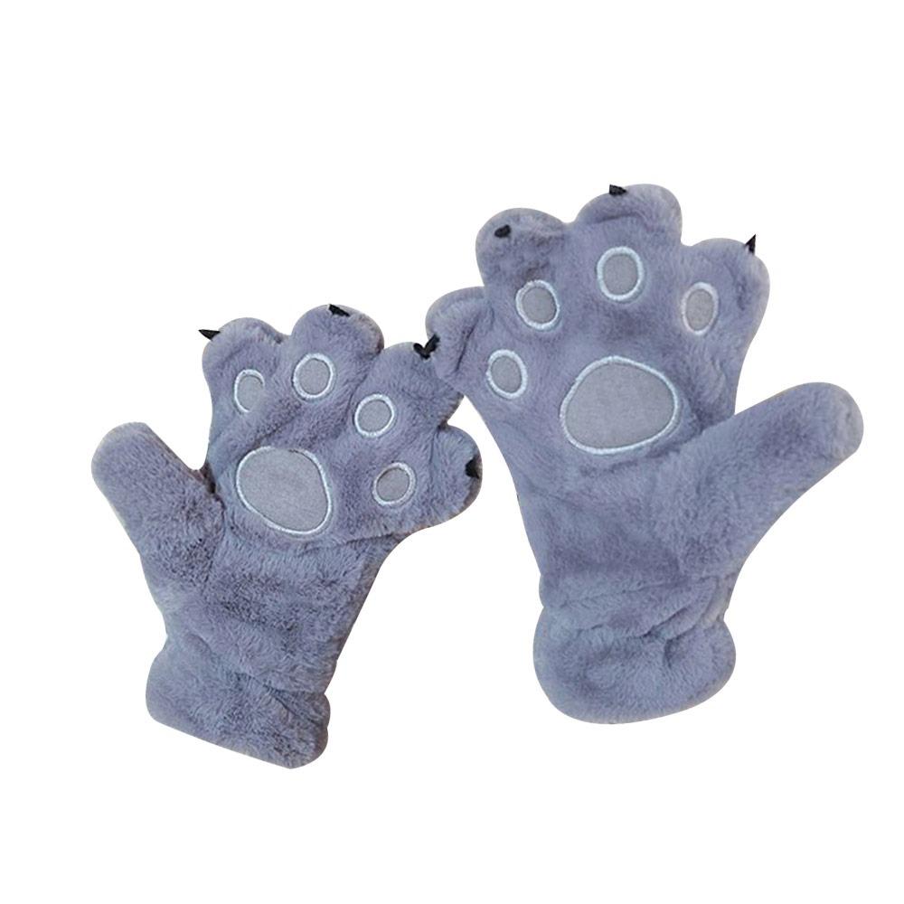 Plush Furry Mittens Bear Paw Animal Gloves Fashion Cat Paw Gloves  Cosplay