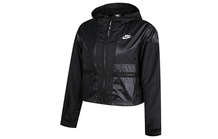 Nike Cropped Coats Women s Black Hooded Moderate BV2834-010 M