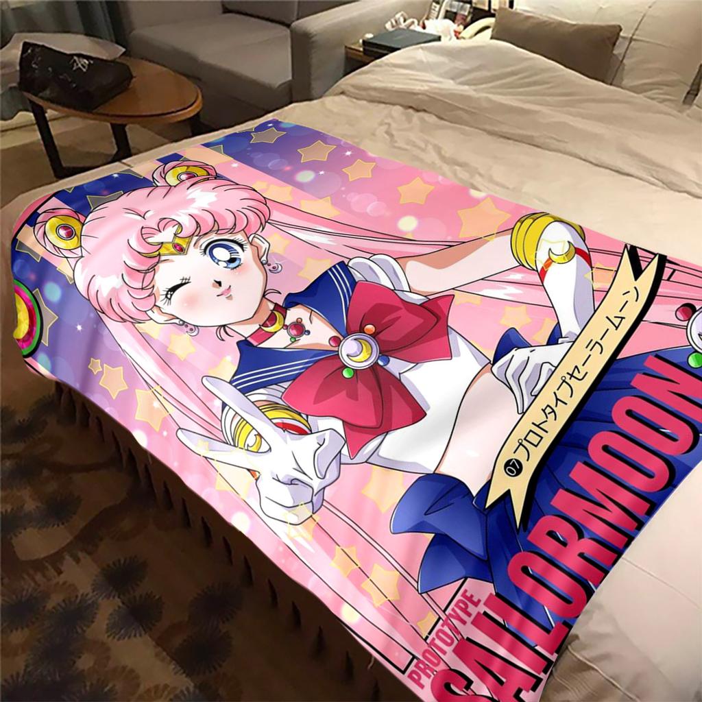 Japanese anime cute cartoon theme Sailor Moon Tsukino Usagi blanket suitable for home beds, sofa covers, office nap, outdoor warm blankets O7