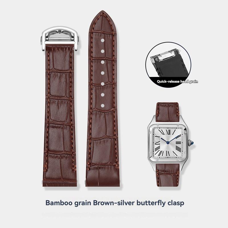 19mm 21mm Uhrenarmband für Cartier Santos WSSA0010 WSSA0009 WSSA0029 Schnellwechsel-Uhrenarmband Herren Krokodilmuster Lederband