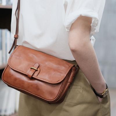 Módna taška cez rameno z kože prvej vrstvy, veľkokapacitná crossbody dámska taška, trendová, všetko retro, poštárska dámska taška