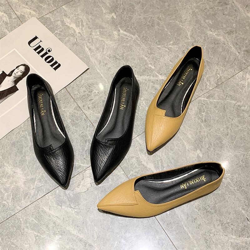 Spring and summer new low-heeled flat-bottomed shallow-mouth commuter casual single shoes women's tide