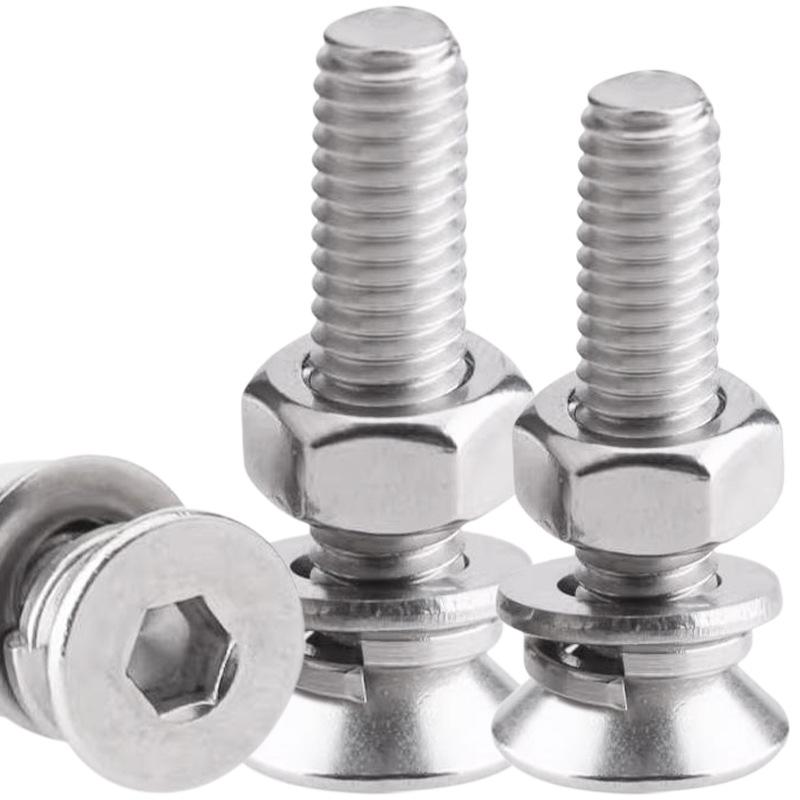 304 Sada šroubů a matic s plochou hlavou a šestihrannou hlavou z nerezové oceli (M5, M6, M8)