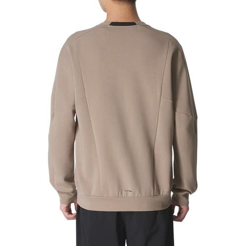 adidas crew neck pullover long sleeve sweatshirt for men, light brown