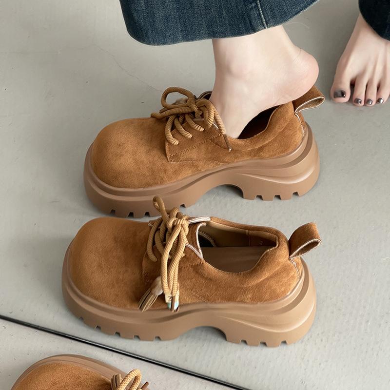 Literary Style Casual Versatile Big Head Shoes Women's Autumn and Winter 2025 New Retro Fashion Outer Loafers Single Shoes Tide