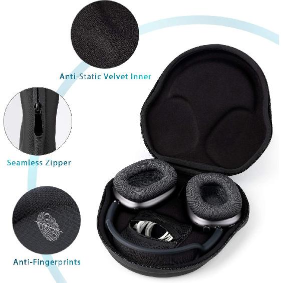 Умный чехол для наушников Apple AirPods Max с режимом сна, защитный жесткий дорожный чехол для переноски с отделением для хранения кабеля, компактный дизайн для хранения