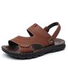 Sandals men's summer soft leather casual beach shoes men's non-slip and wear-resistant father's dual-purpose cool slippers men