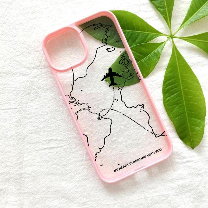 New Travel-nspired Airplane Route Design Phone Case For iPhone 16 15 14 13 12 11 Pro Max Mini 7 8 Plus X XR XS shockproof Cover