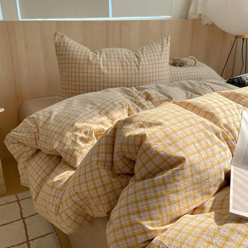 Nordic Sling Cotton Pink Stripes Duvet Cover 150x200 Size Girl's Room Housse Skin Friendly Breathable Comforter Sets