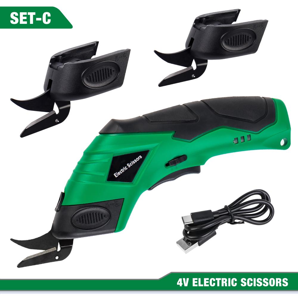 4V Electric Scissors,Professional Cordless Sewing Scissors, USB Charging,Tufting Scissors, Cutting Tools, Manganese Steel Blades