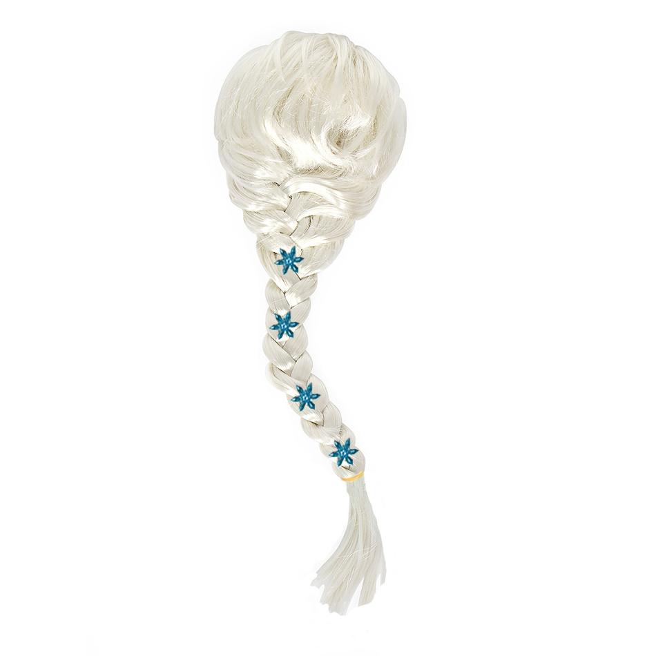 

Princess Girls Elsa Cosplay Wig Cute Snow Queen Dress Up Briad Elsa Hair Cosplay Wigs Halloween Carnival Purim Masquerade Party хаки