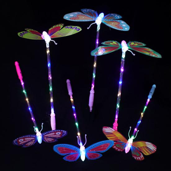 Glow Butterflies Stick Glow in The Dark 3 Modes Adjustable Handheld High Brightness Battery Operated Colorful Light Up
