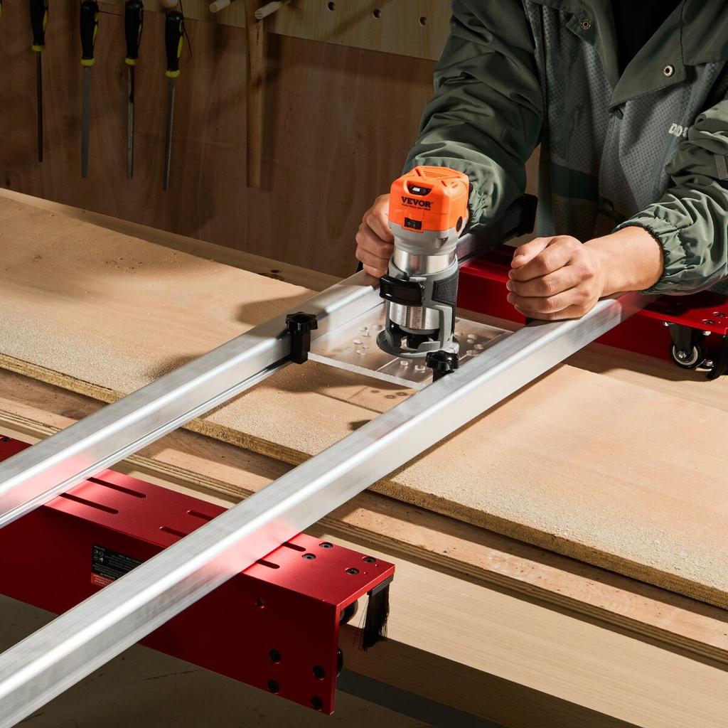 Guía para Fresadora Ajustable para Aplanar Tablas de Madera Fresadora para Madera Plantilla para Fresadora 60 Pulgadas de Longitud