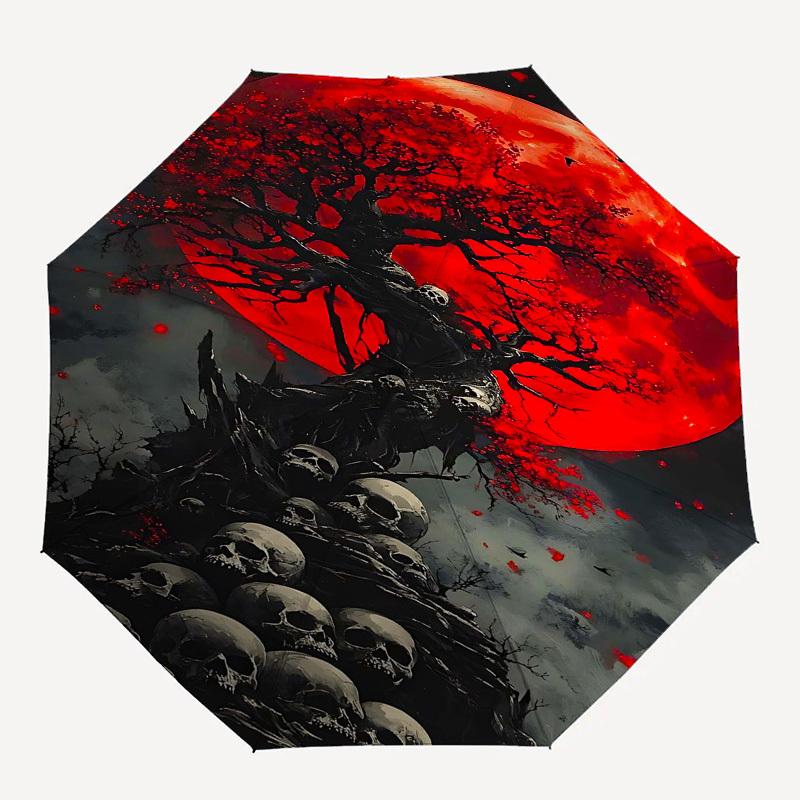 

1pc Moonlit, CemeteryOpen/Close Umbrella-Windproof, Compact Travel Umbrella, Sturdy 8-Rib Shaft, Outdoor Accessory1140