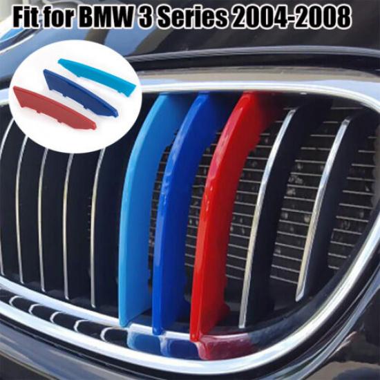3x Front Grille Grill Cover Strips Clip Fit For BMW 3 Series E90 Accessories New